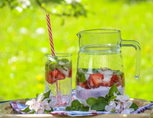 trinken diaet infused water erdbeere
