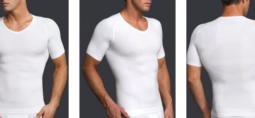 EQUMEN t shirt white figurformer kompression maenner