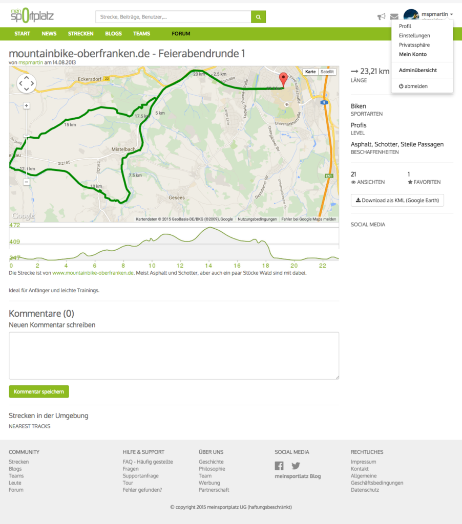 Meinsportplatz – Zeig, was Du drauf hast! 1 MSP 2015 Streckenansicht