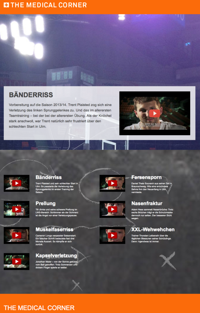 The Medical Corner - ein Online-Guide gegen Sportverletzungen 1 The Medical Corner Homepage