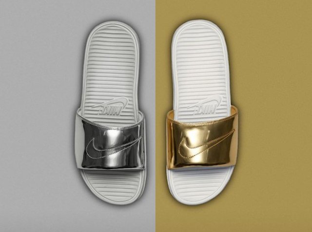 nike benassi solarsoft liquid metal release date copy