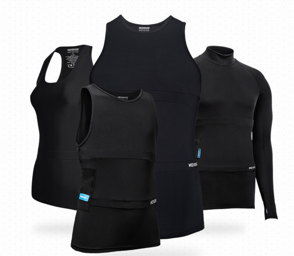 Hexoskin baut Sport Tracking in Shirts ein 3 hexoskin shirts activity tracking