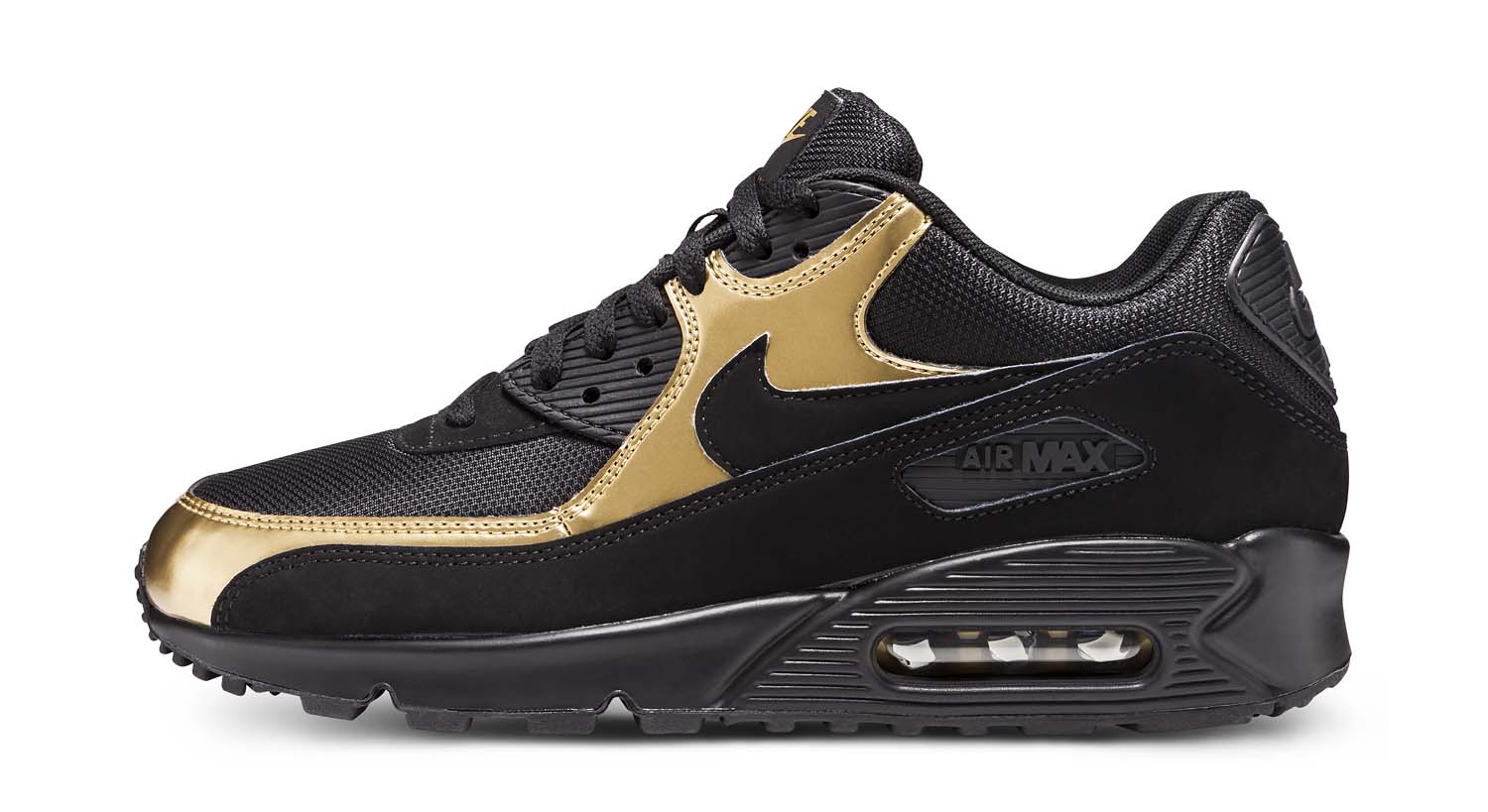 Nike Air Max 90 Essential Black Black Gold Sneaker