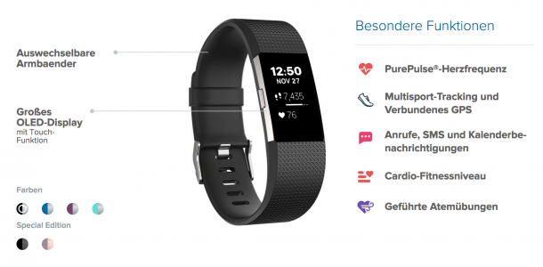 fitbit charge 2 fahrrad fahren einstellen