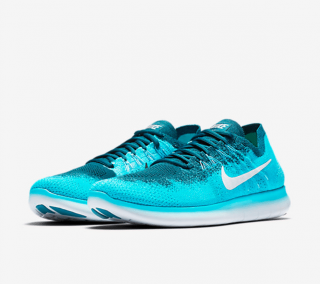 Nike Free RN Run Flyknit 2017 blau seite schraeg