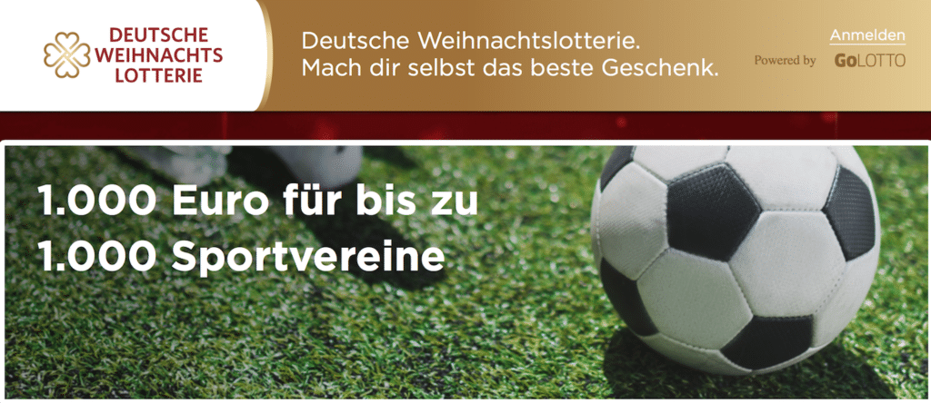 Finanzielle Unterstützung für Sportvereine: 1.000 Euro für 1.000 Vereine 1 1000 Euro 1000 Sport Vereine Deutsche Weihnachtslotterie