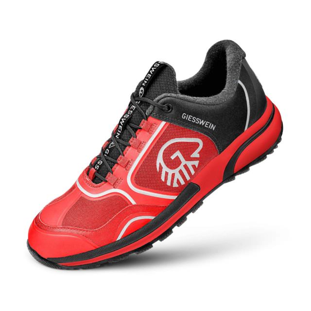 Laufschuhe aus Merinowolle? Giesswein WOOL CROSS X Sportschuhe Test Erfahrungen 16 giesswein wool cross x merinowolle sportschuhe laufschuhe red rot flammenrot