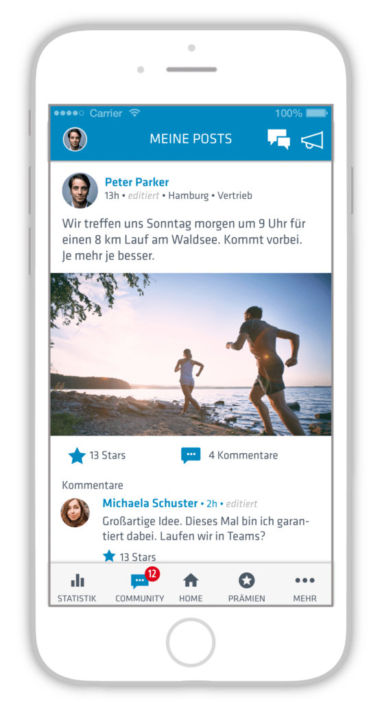 Sport im Unternehmen. Gesundheit fördern mit Challenges von Changers.com 5 changers app feed