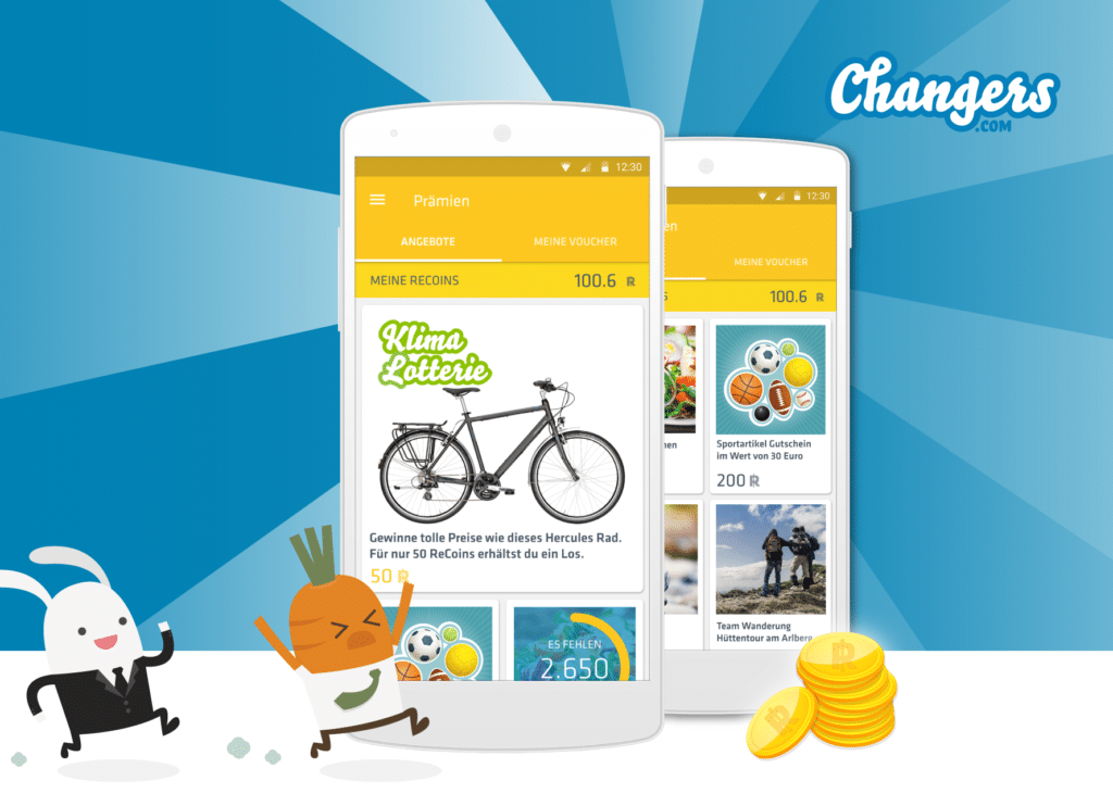 Sport im Unternehmen. Gesundheit fördern mit Challenges von Changers.com 4 changers app recoins lotterie