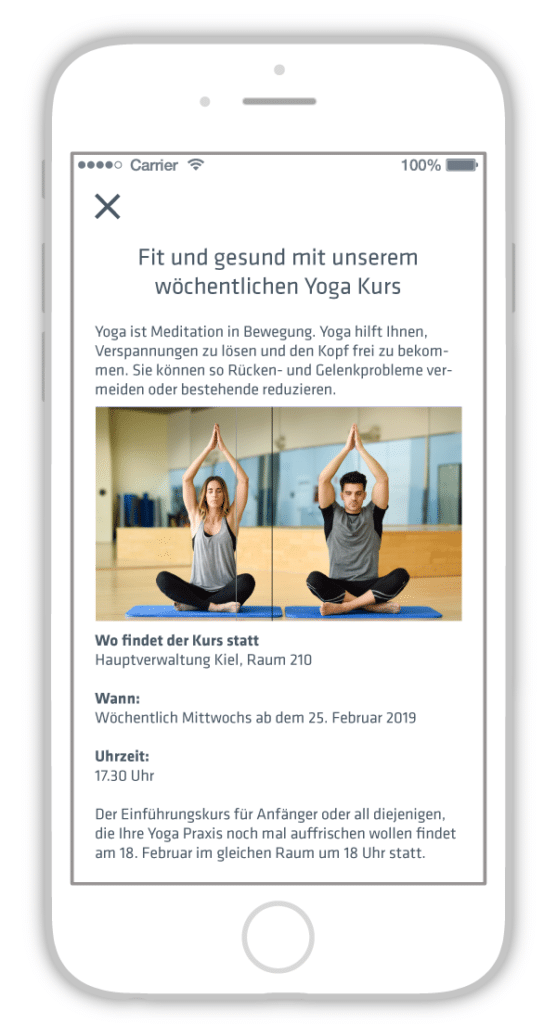 Sport im Unternehmen. Gesundheit fördern mit Challenges von Changers.com 2 changers app yoga kurs