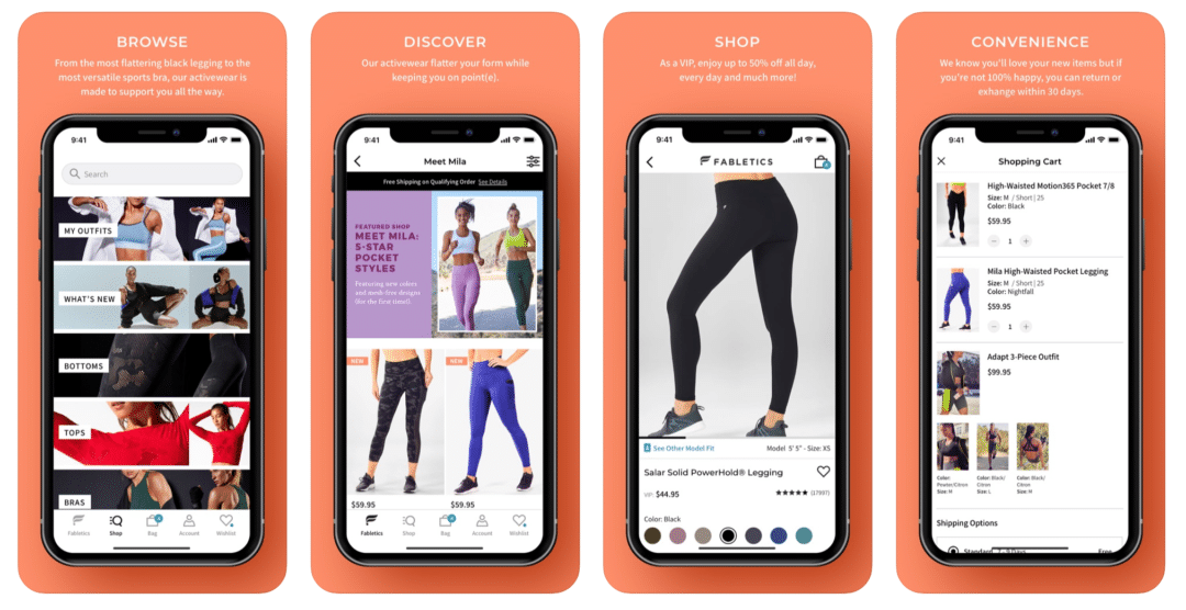 fabletics iphone app screenshots bilder deutschland