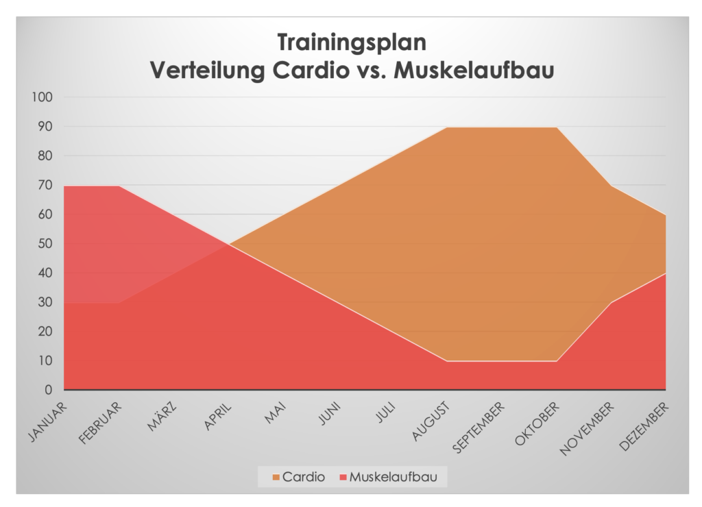 trainingsplan erstellen cardio ausdauertraining muskelaufbau verteilung mischung anteil