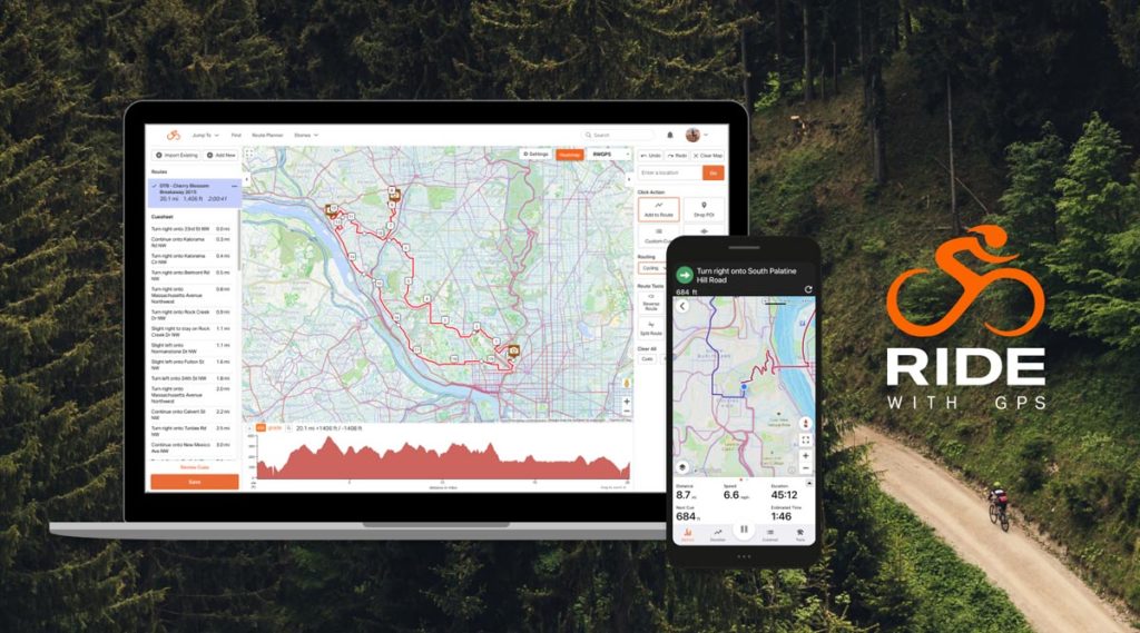 Ride with GPS fahrrad app