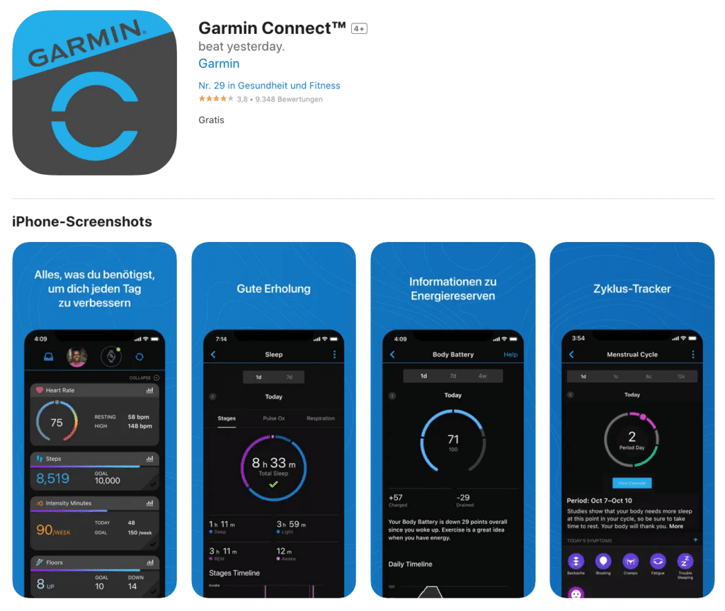 garmin connect app store iphone play store download kostenlos herunterladen ios android