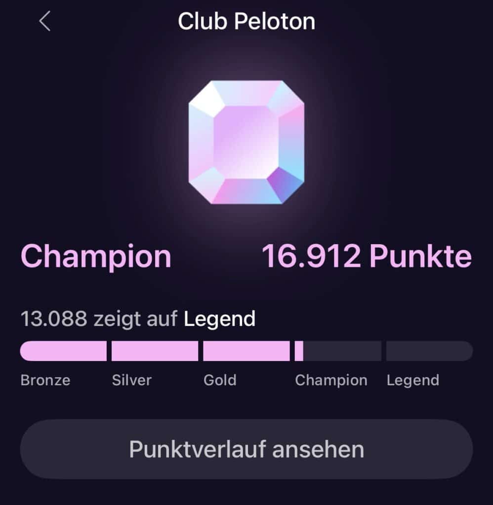 club peloton mitgliedschaft punkte rewards