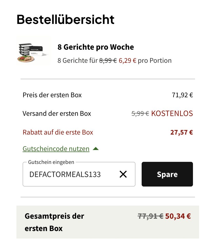 factor meals rabattcode gutschein code fitness blogger influencer