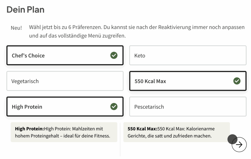 factor meals test deutschland fitness essen auswahl gerichte menueplan optionen