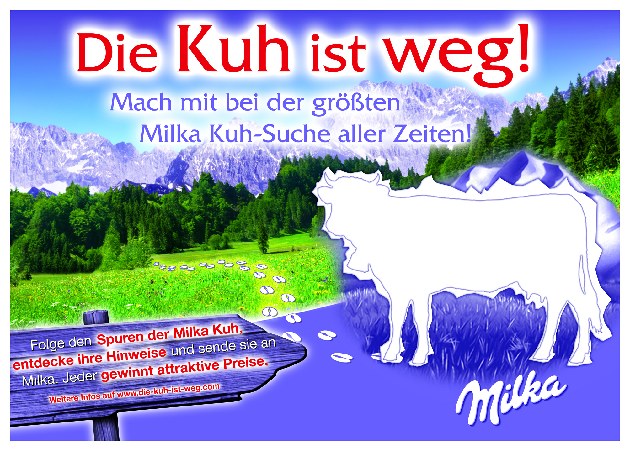 Milka - Aktion die Kuh ist weg