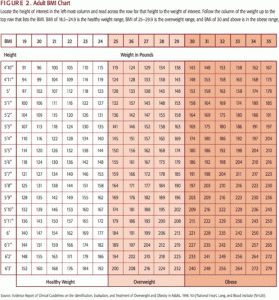 MBI Tabelle für den Body-Mass-Index